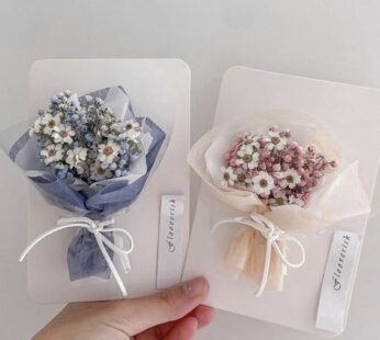 Beautified and customized wedding return gift cards with dry flowers (50 Pcs)