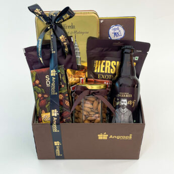 Unique Boss Day gifts filled with chocolates, almonds, ginger beer, and more