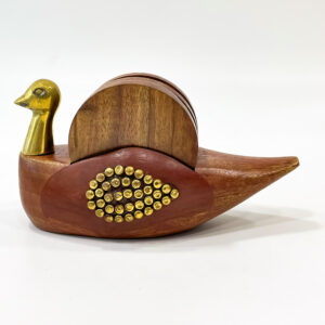 Duck wooden tea coaster 
