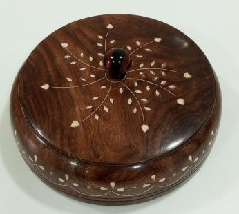 A wooden round spice box for your kitchen (H 3 x W 8 x L 8 inches)