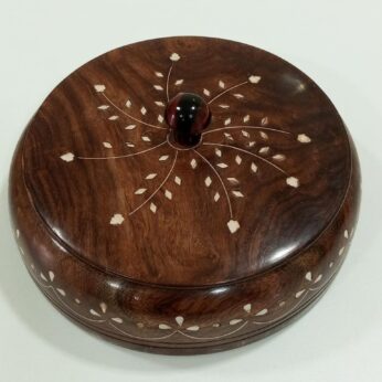 A wooden round spice box for your kitchen (H 3 x W 8 x L 8 inches)