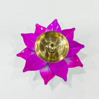 A colorful Lotus candle holder with a width of 3 inches and a length of 1.25 inches