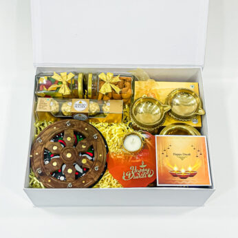 Diwali Premium Gifts Hamper with Rangoli Hazelnut Delights, Ferrero Rocher, and More