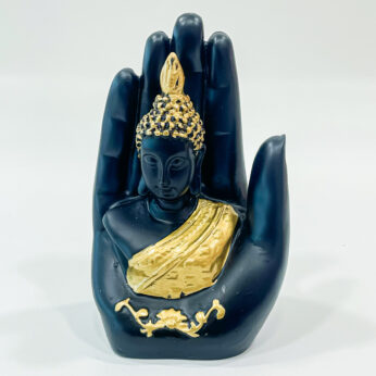 Peaceful sitting Buddha idol statue (black): L 2.25 x W 4 x H 6.25 inches
