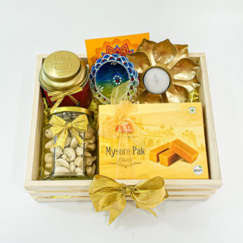 Diwali Happiness in a Box with Sweets, Nuts, Diyas and More Surprises