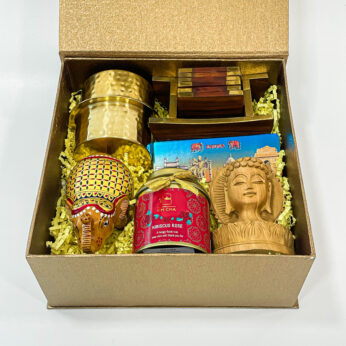 Sparkling Diwali Delights With Brass Dabara Set, Tea Coasters, Handcrafted Elephants, and More