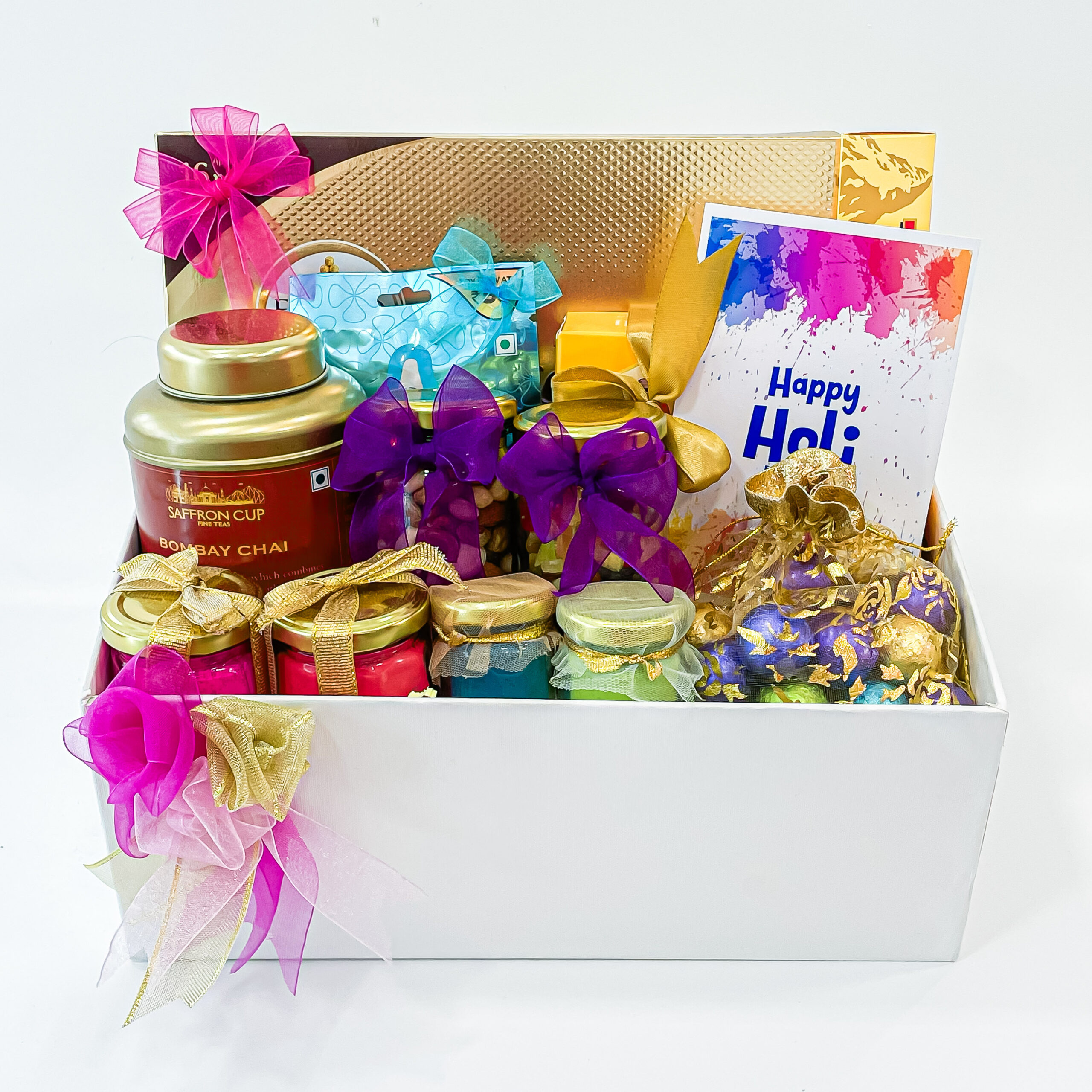 Midiron Wish You A Very Happy Holi Combo Gift Hamper | Greeting Card Combo  Gift Pack