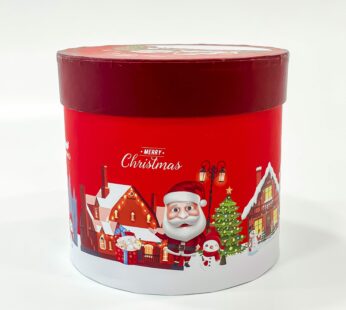 Vibrant Red Christmas Mug Set in Cylindrical Box | 5x5x4.5 Dimensions