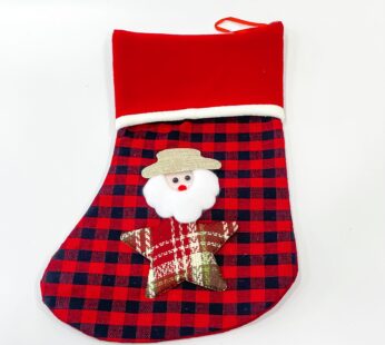 Festive Decor Delight with Velvet Bliss Red Christmas Stockings 8×13.5 (2 nos)