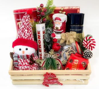 Christmas Day Gift Box With Delightful Festive Sweet Surprises and Decors