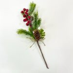 Christmas red berry stems