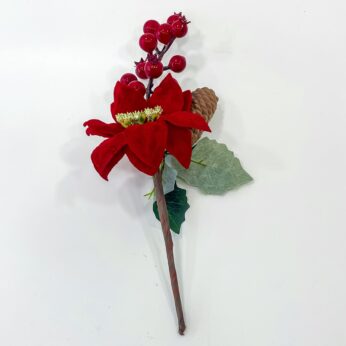Lifelike beauty: Enchanting artificial red berry stems decor for the festive season (2 nos)