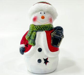 Charming Ceramic Multi Colored Snowman for a Festive Christmas