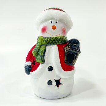 Charming Ceramic Multi Colored Snowman for a Festive Christmas