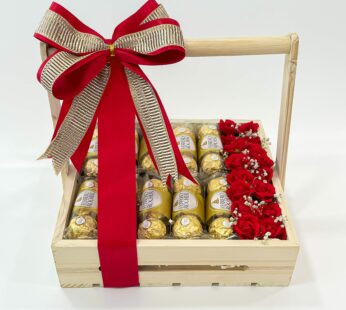 Sweet Elegance: Deluxe Chocolate Gift Hamper with Ferrero Rocher and Floral Splendor