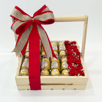 Sweet Elegance: Deluxe Chocolate Gift Hamper with Ferrero Rocher and Floral Splendor