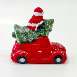 ceramic Santa in car