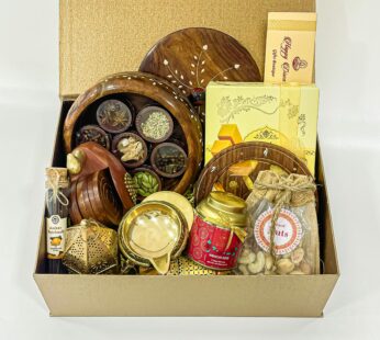 Special Indian Gift Boxes with Kerala Spices, Handcrafted Elephant, Tumbler, Traditional Brass Diyas, and More Indian Cultural Gifts