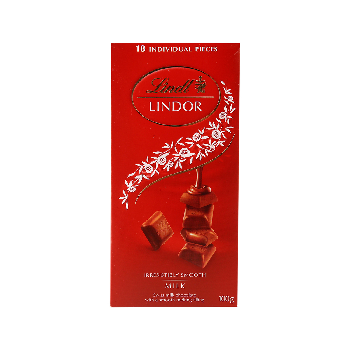lindt Lindor milk chocolate with a smooth melting filling 100g