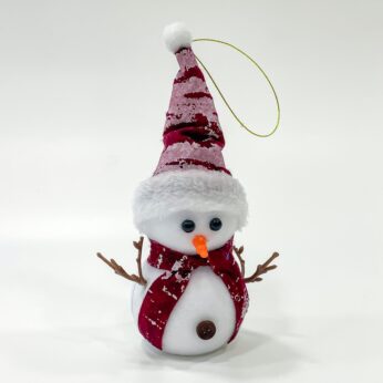Cheerful snowman plush decor for christmas tree decoration (5 x 2.5 x 8) x 3 nos