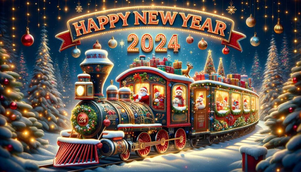 Happy New year Christmas Train