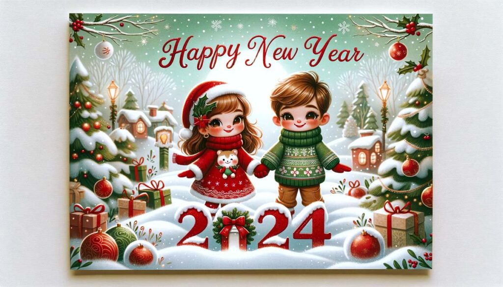 Happy New year Girl and Boy 2024