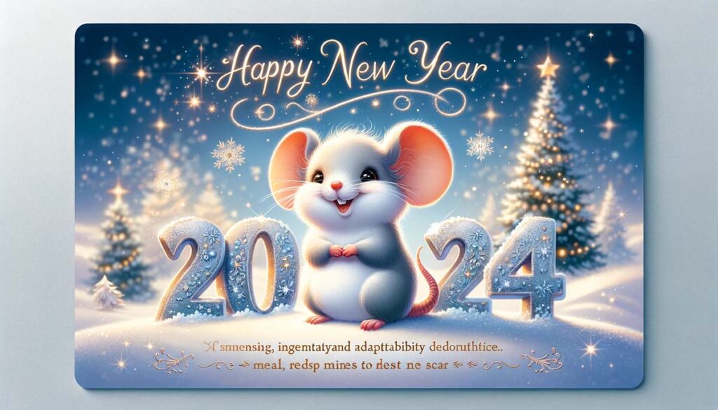 Happy New Year cute rat