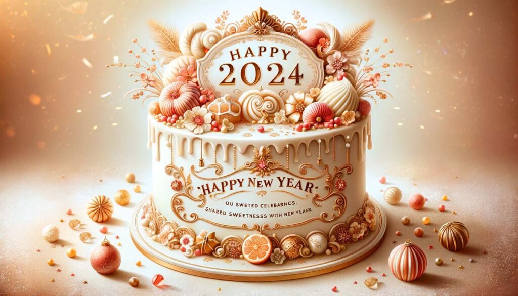 Happy New year 2024 Cake greetings