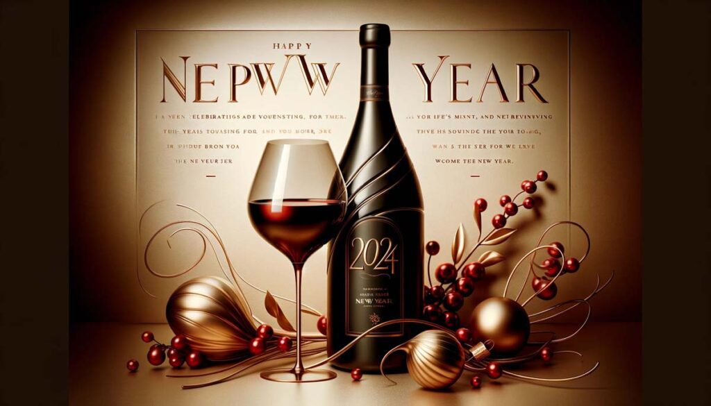 Happy New year 2024 wine