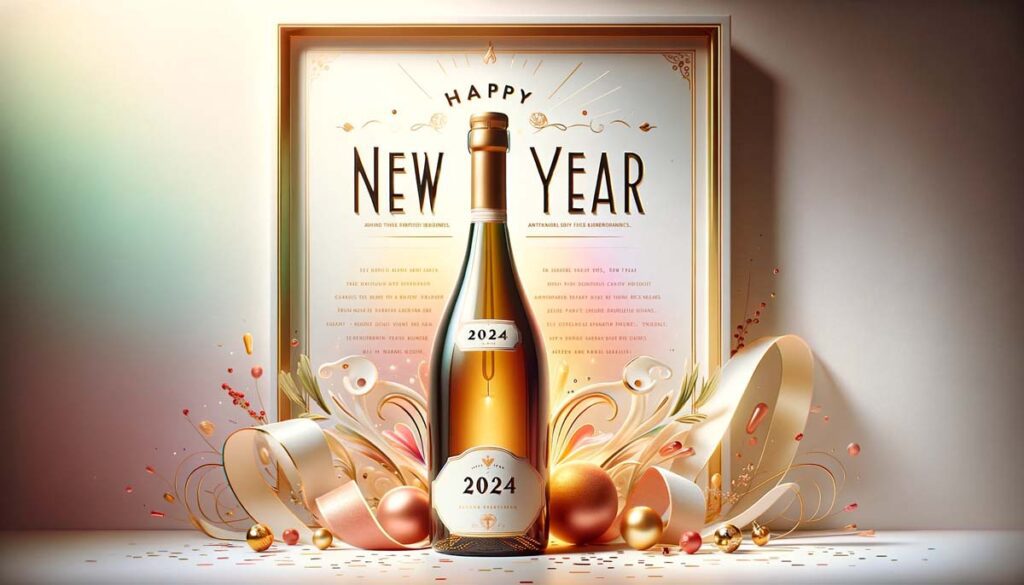 Happy New year 2024 wine card India's Favourite Online Gift Shop