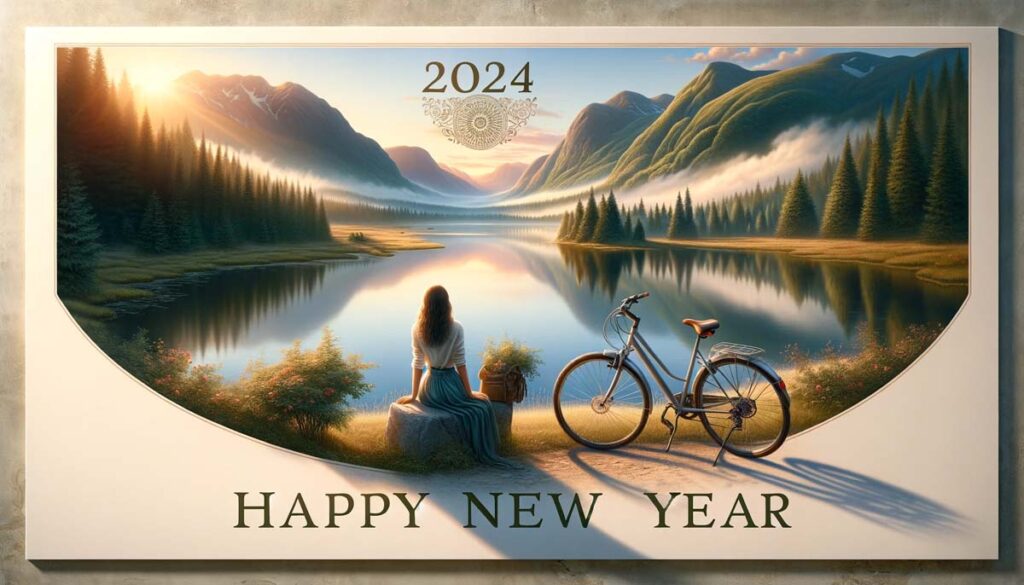 Happy New year Cycle with girl