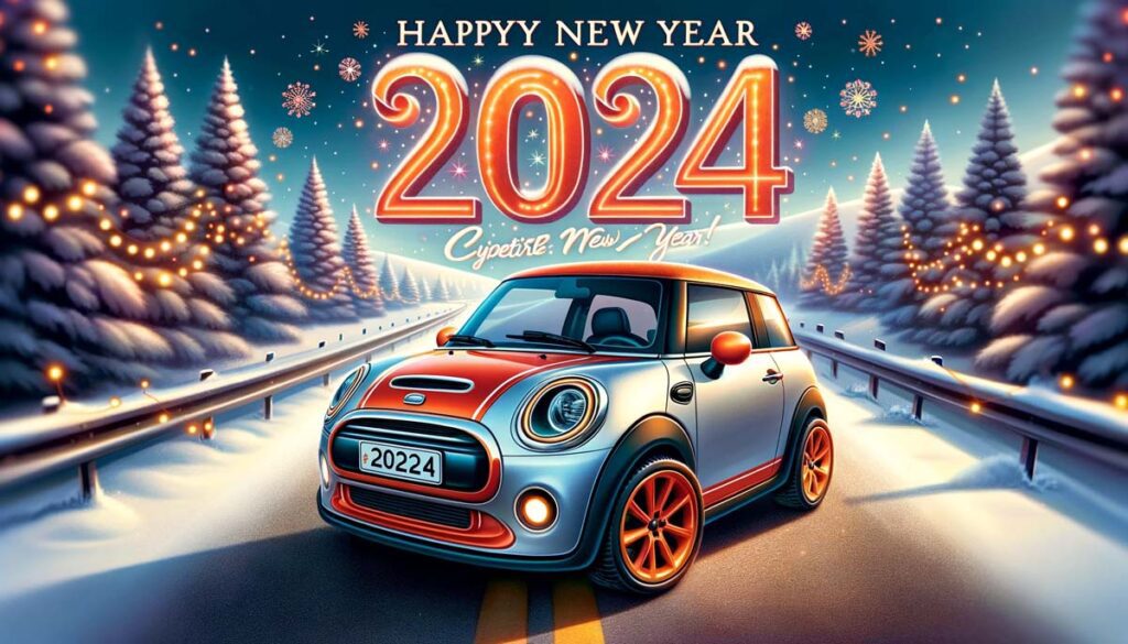 Happy New year Painting Car