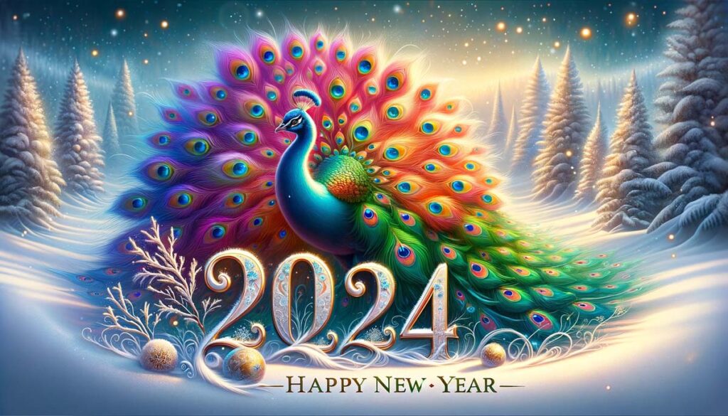 Happy New year Peacock 2024