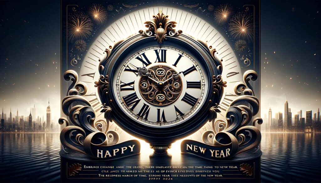 Happy new year Big clock