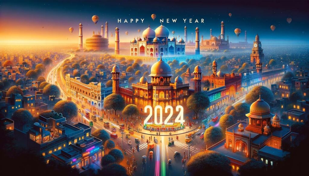 Happy new year India city