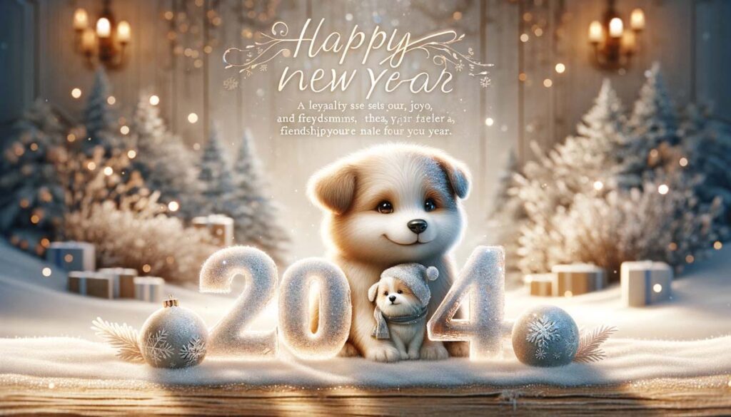 Happy new year puppy and dog 2024
