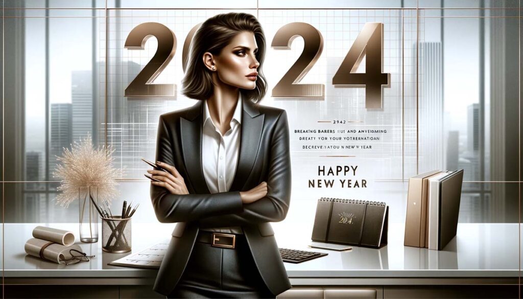 happy New Year Business Girl