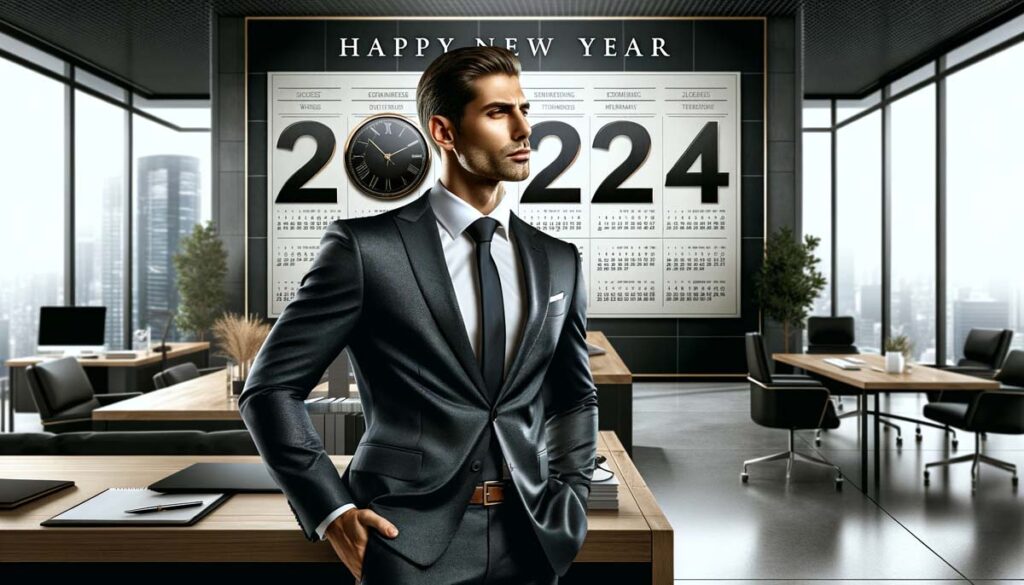 happy New Year Business man