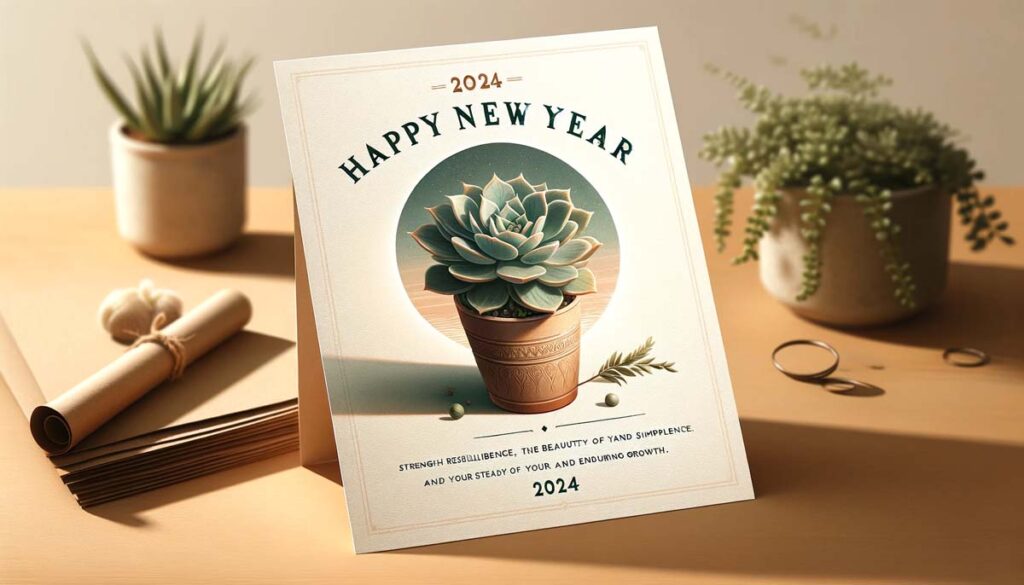 happy New Year Plant Card