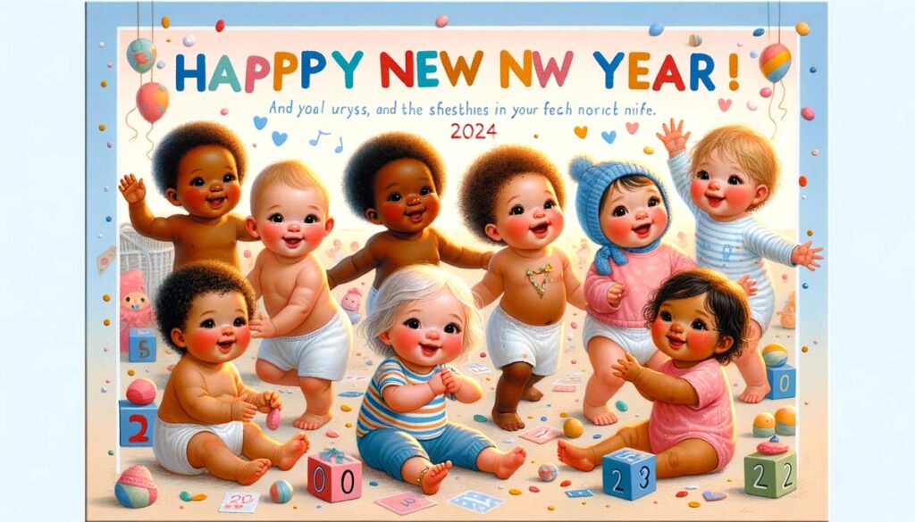 happy new Year Cartoon Babies