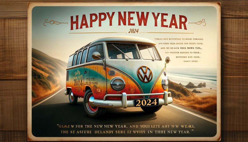 happy new Year Vintage Van