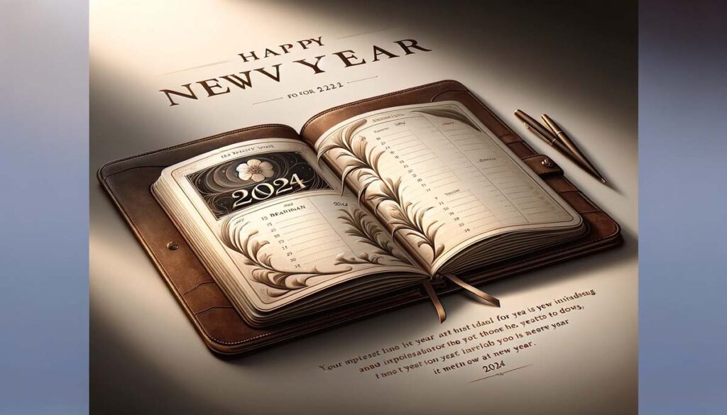 happy new Year Vintage diary 2024