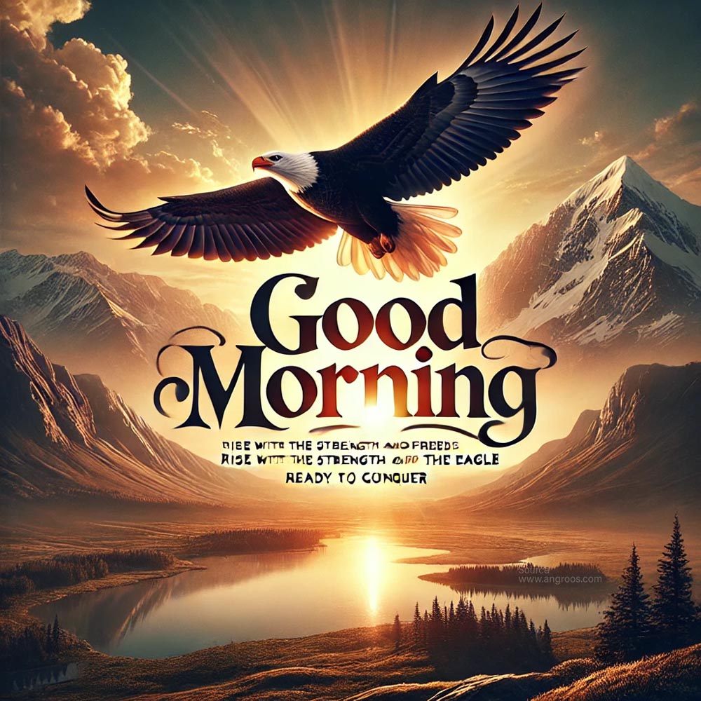 majestic good morning image featuring an eagle India's Favourite Online Gift Shop