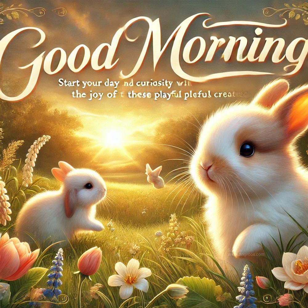 morning image featuring two adorable rabbits India's Favourite Online Gift Shop