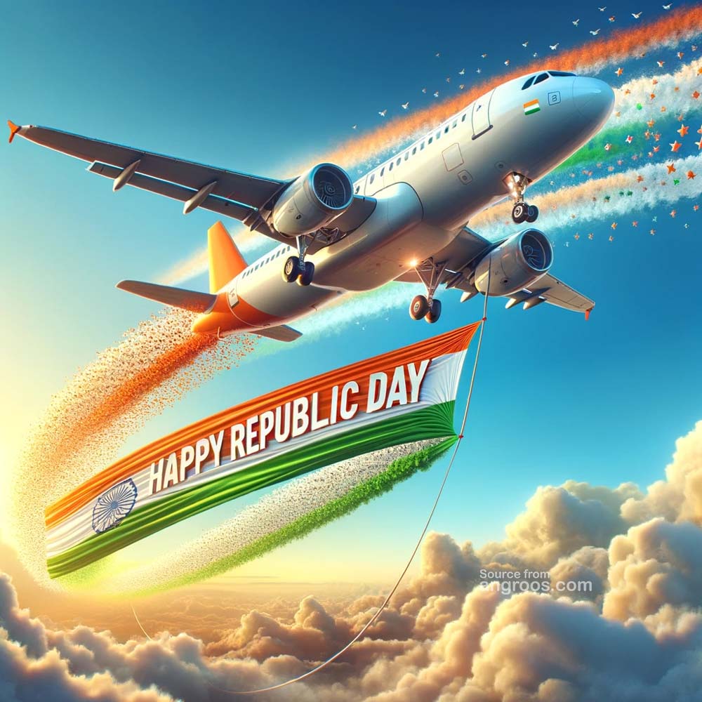 Republic Day wishes with Plane