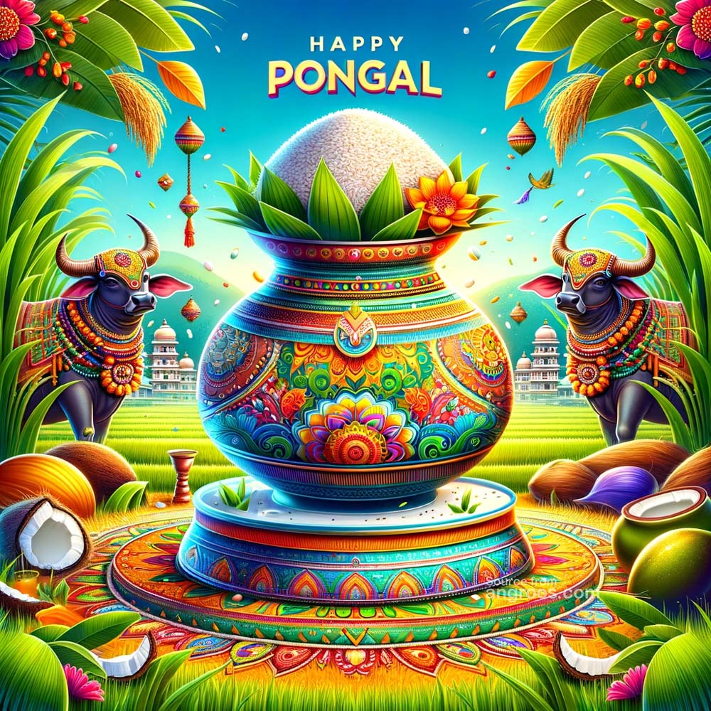 Pongal wishes with pot