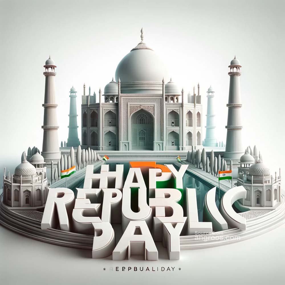 joyous Republic Day wish with the Taj Mahal