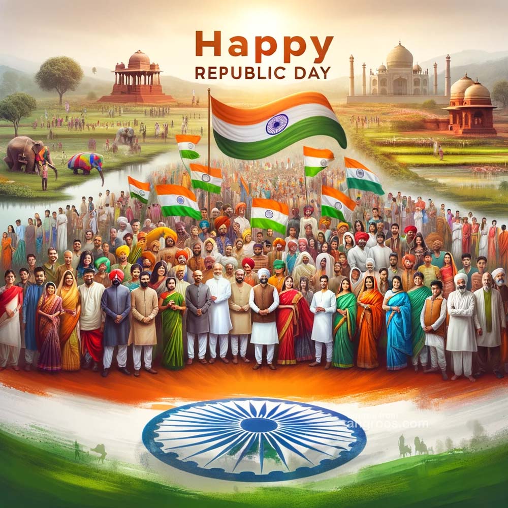 Republic Day greetings with unity