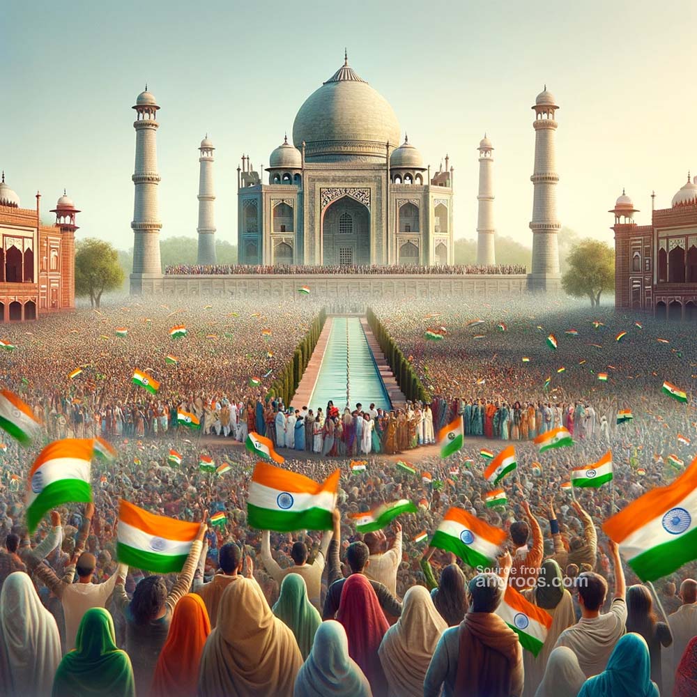 Happy Republic Day image with Taj Mahal