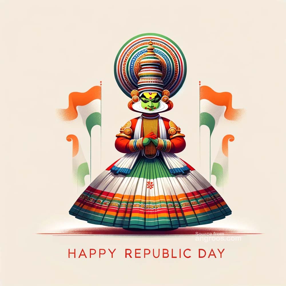Republic Day Image with Kathakali